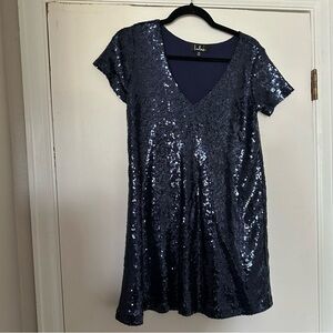 Lulu's Navy Sequin Dress